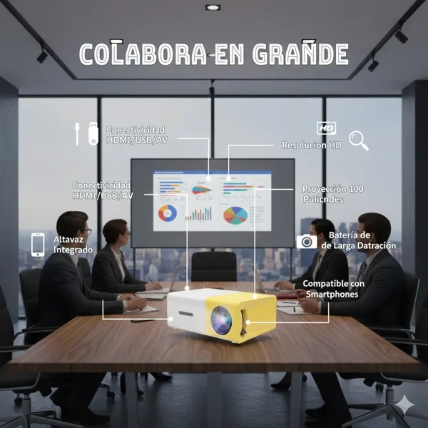 VIDEO2 QTY04T Mini Proyector HD Portátil - Video Beam