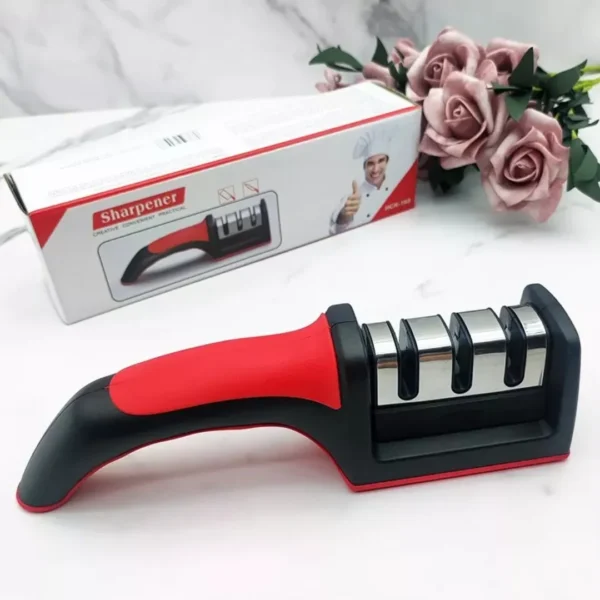 afilador 3 Afilador De Cuchillos Tijera Acero Mango