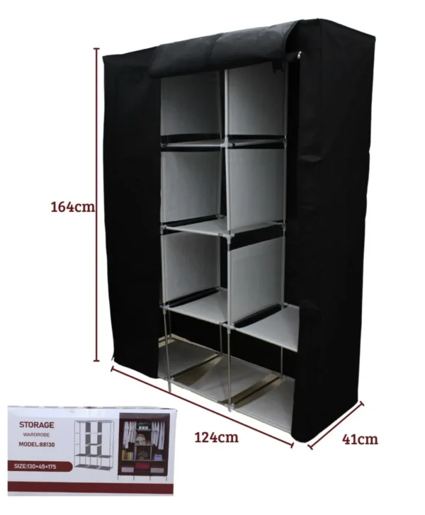 Armario 3 Puestos Closet de Tela Grande Color NEGRO