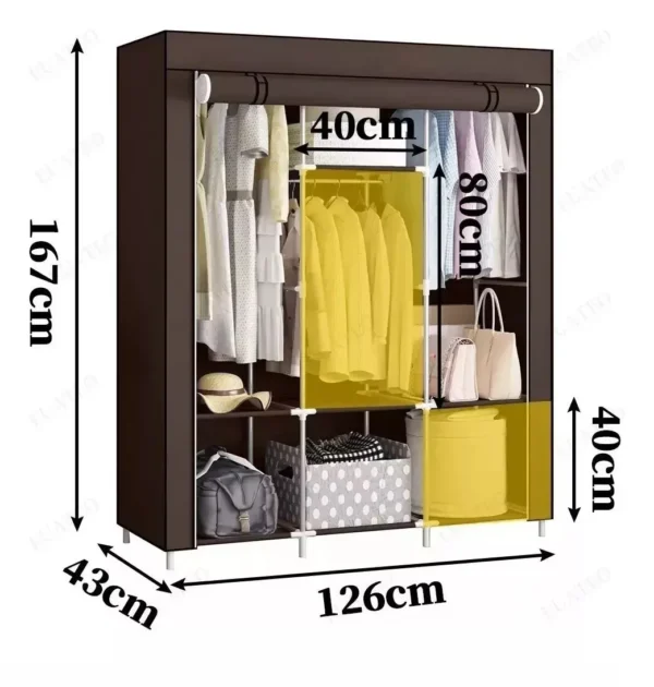 Armario 3 Puestos Closet de Tela Grande Color NEGRO