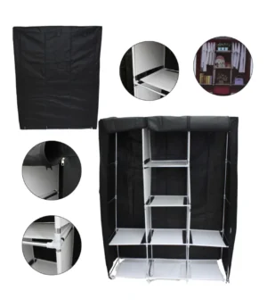 armario 5 Armario 3 Puestos Closet de Tela Grande Color NEGRO